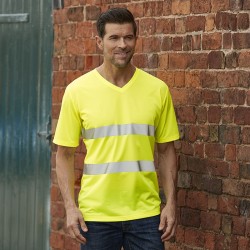 Plain Hi-vis top cool super light v-neck t-shirt Yoko 130 GSM